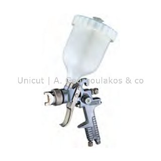 Spray gun with gravity flow cup